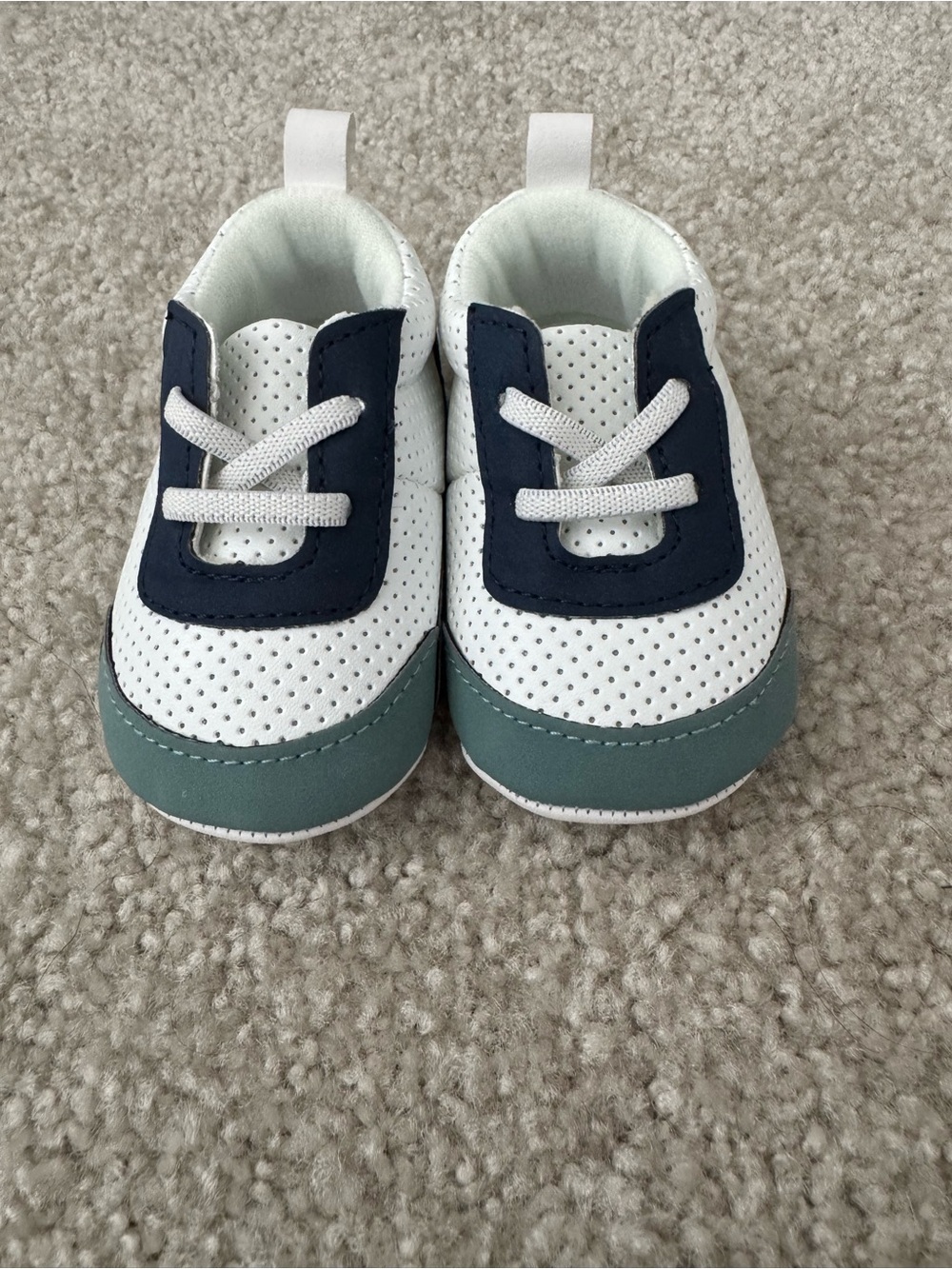 Carter’s Baby Slip-On Sneakers 3-6M White Blue Green